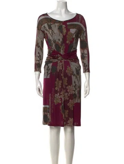 Pre-owned Etro Printed Mini Dress In Purple