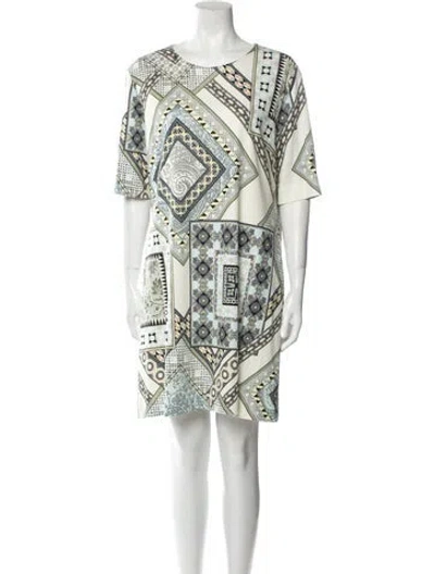 Pre-owned Etro Printed Mini Dress W/ Tags In Neutral