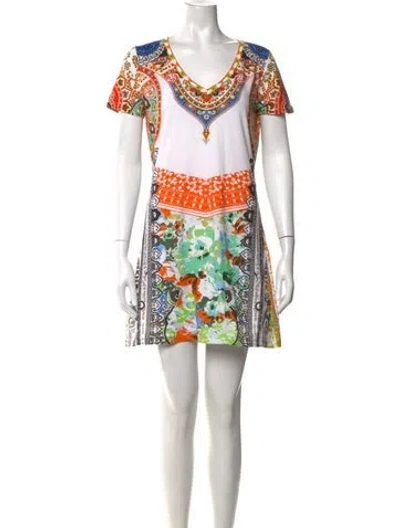 Pre-owned Etro Printed Mini Dress W/ Tags In Orange