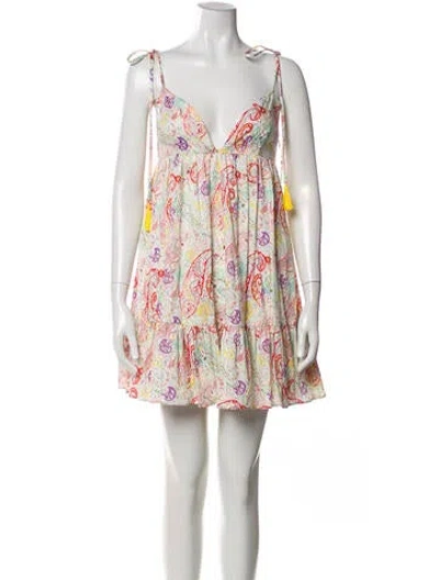 Pre-owned Etro Printed Mini Dress In White