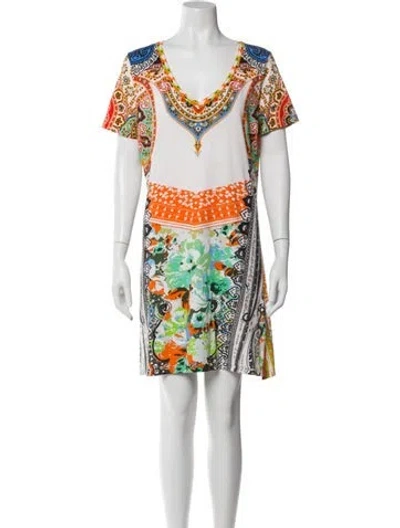 Pre-owned Etro Printed Mini Dress In White