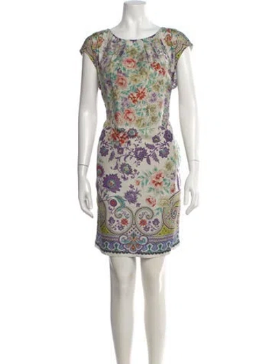 Pre-owned Etro Printed Mini Dress In White