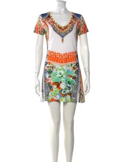 Pre-owned Etro Printed Mini Dress In White