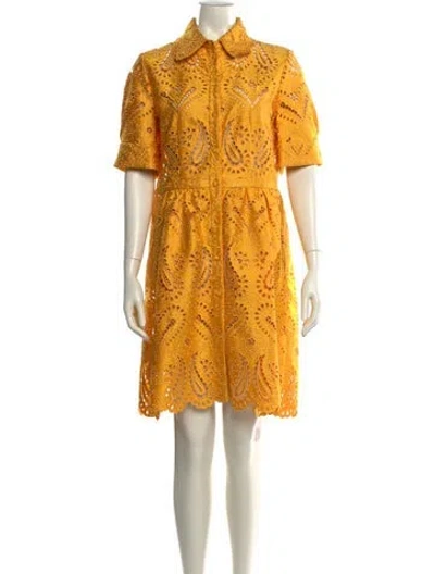 Pre-owned Etro Printed Mini Dress In Yellow