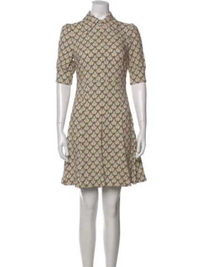 Pre-owned Etro Printed Mini Dress In Yellow