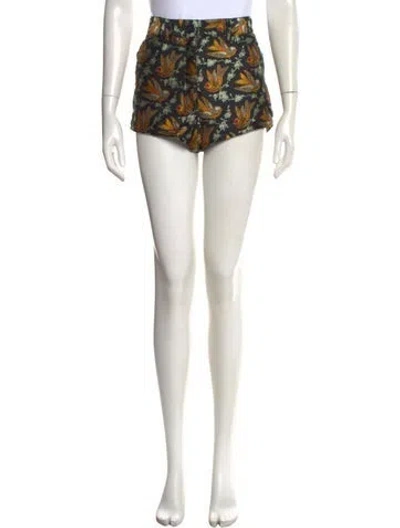 Pre-owned Etro Printed Mini Shorts In Black