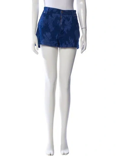 Pre-owned Etro Printed Mini Shorts In Blue