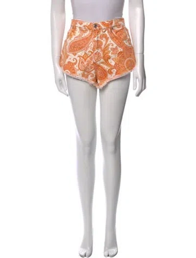 Pre-owned Etro Printed Mini Shorts In Purple