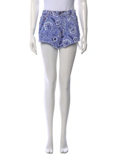Pre-owned Etro Printed Mini Shorts In Purple