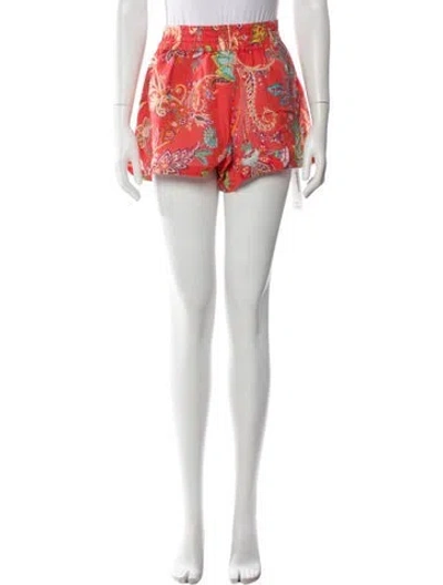 Pre-owned Etro Printed Mini Shorts In White
