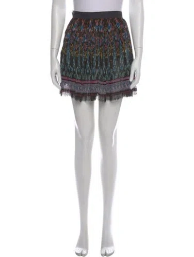 Pre-owned Etro Printed Mini Skirt In Black