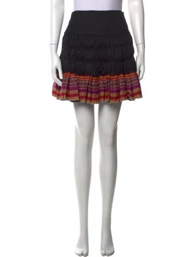 Pre-owned Etro Printed Mini Skirt In Black