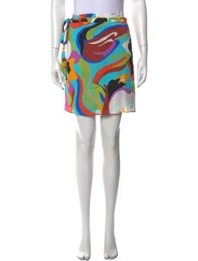 Pre-owned Etro Printed Mini Skirt In Purple
