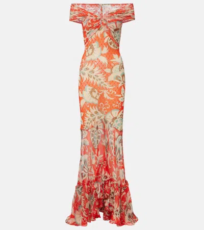 Etro Printed Off-shoulder Gown