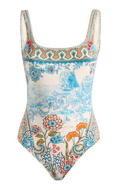 Etro Printed One-piece Swimsuit In Multi