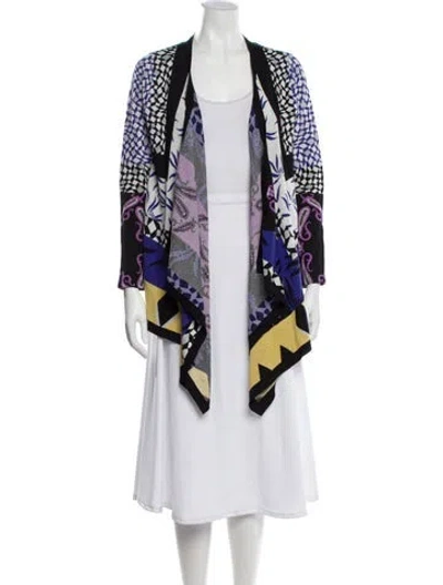 Pre-owned Etro Printed Open Front Sweater In Multi