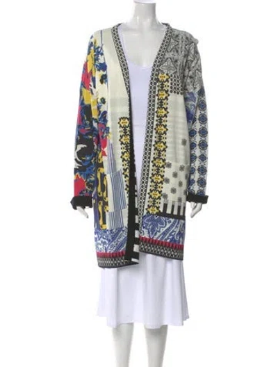 Pre-owned Etro Printed Open Front Sweater W/ Tags