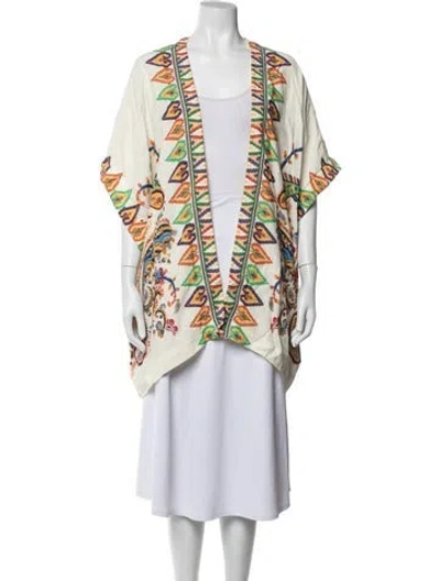 Pre-owned Etro Printed Open Front Sweater W/ Tags In Neutrals