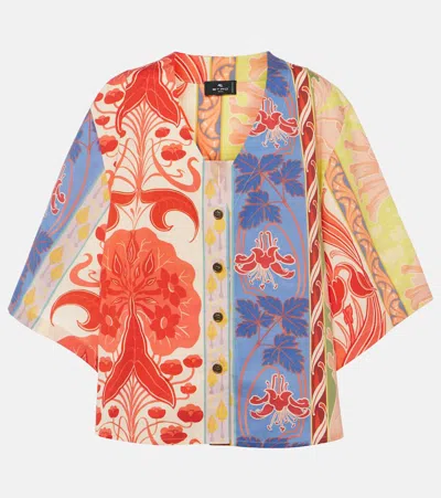 Etro Oversize-hemd Aus Einem Baumwollgemisch In Multicolor