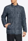 Etro Printed Padded Jacket In Blue