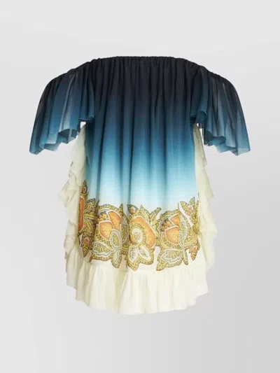 Etro Silk Dress In Blue