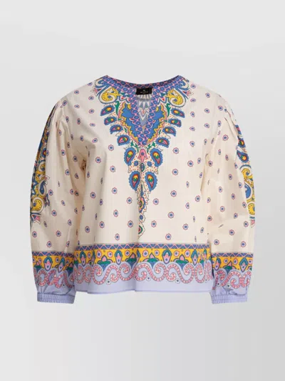 Etro Printed Paisley V-neck Knitwear In White