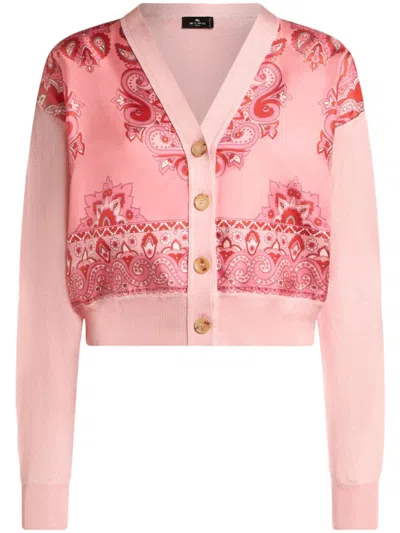 ETRO PRINTED-PANEL CARDIGAN