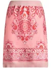 Etro Printed-panel Knitted Skirt In Pink