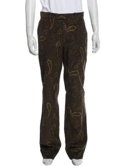 Pre-owned Etro Printed Pants In Black
