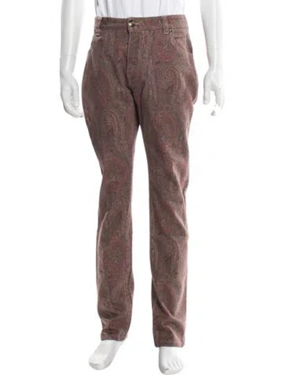 Pre-owned Etro Printed Pants In Multi