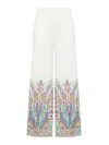 Etro Printed Cotton-blend Wide-leg Pants In Multicolour