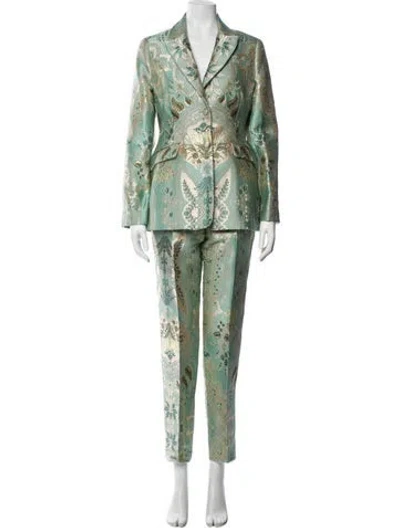 Pre-owned Etro Printed Pantsuit In Blue