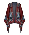 Etro Bordeaux Cape With Paisley Motif All-over In Viscose Woman In Brown