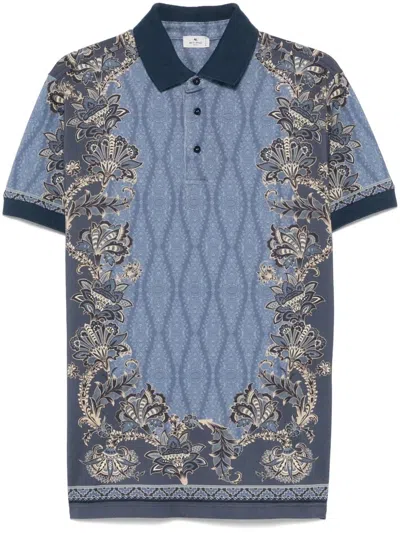 Etro Printed Piquet Polo Shirt
