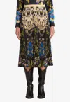 Etro New Orleans Floral-print Pleated Midi Skirt In Multicolor