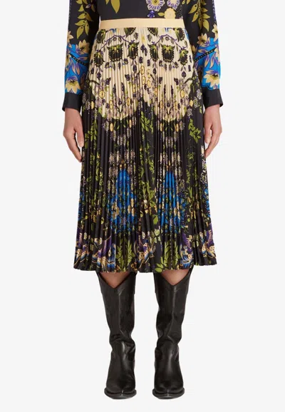 ETRO PRINTED PLEATED MIDI SKIRT,18199-5137 0001
