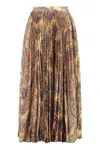Etro Pleated Georgette Midi Skirt