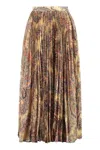 Etro Pleated Georgette Midi Skirt