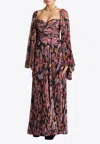 ETRO PRINTED PLISSE MAXI DRESS