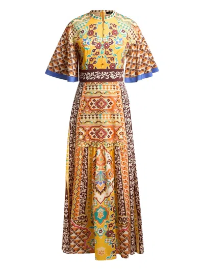 Etro Popeline-kleid Mit Print In Neutral