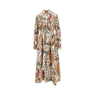 Etro Belted Paisley-print Cotton-voile Midi Shirt Dress In Multi