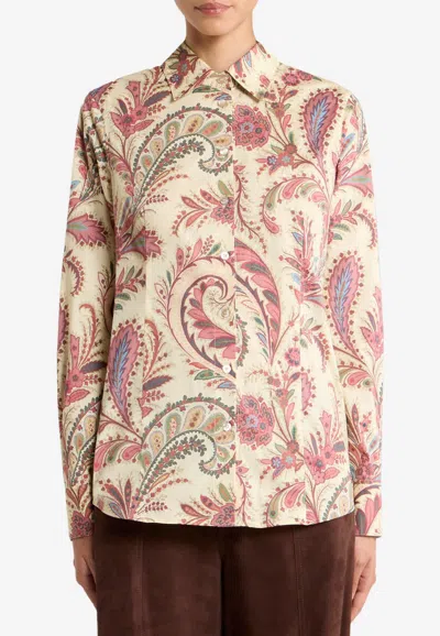 Etro Printed Poplin Shirt In Multi