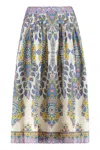 Etro Paisley Print Midi Skirt