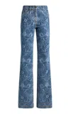 Etro Printed Rigid Low-rise Straight-leg Jeans In Blue