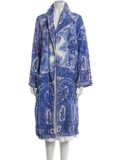 Pre-owned Etro Printed Robe In Blue