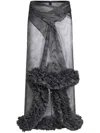 Etro Printed Ruched Midi Skirt In Grey