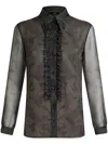 Etro , Printed Silk Shirt With Ruching, Woman, Grey, Size 46 In Grey