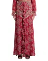 Etro Printed Ruffle Front Maxi Skirt In Multi