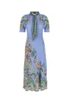 Etro Jacquard Satin Midi Dress With Floral Paisley Print In X0885