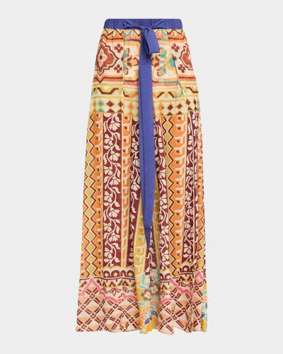 Etro Printed Satin Jacquard Wide-leg Beach Pants In Multi
